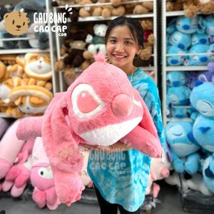 Gấu Bông Stitch Hồng nằm lông mịn Smooth