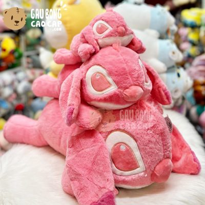 Gấu Bông Stitch Hồng nằm lông mịn Smooth