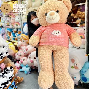 Gấu Bông Teddy lông xoắn mặc áo len Đám Mây Biểu Cảm