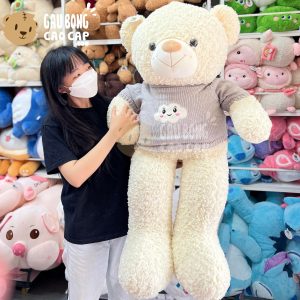 Gấu Bông Teddy lông xoắn mặc áo len Đám Mây Biểu Cảm