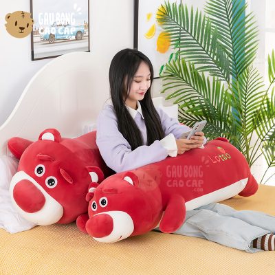 Gấu Bông Lotso lông mịn nằm gối ôm dài