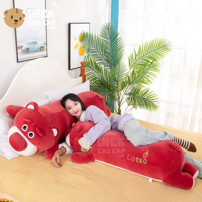 Gấu Bông Lotso lông mịn nằm gối ôm dài