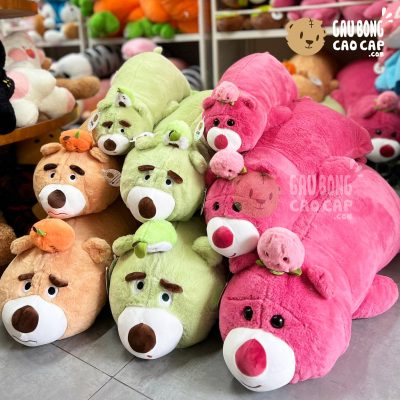 Gấu Bông Lotso nằm Mặt Ngố đội trái cây