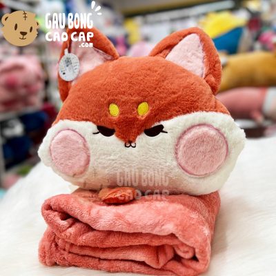 Gối Mền 2in1 Cáo Bông DuDu màu Cam