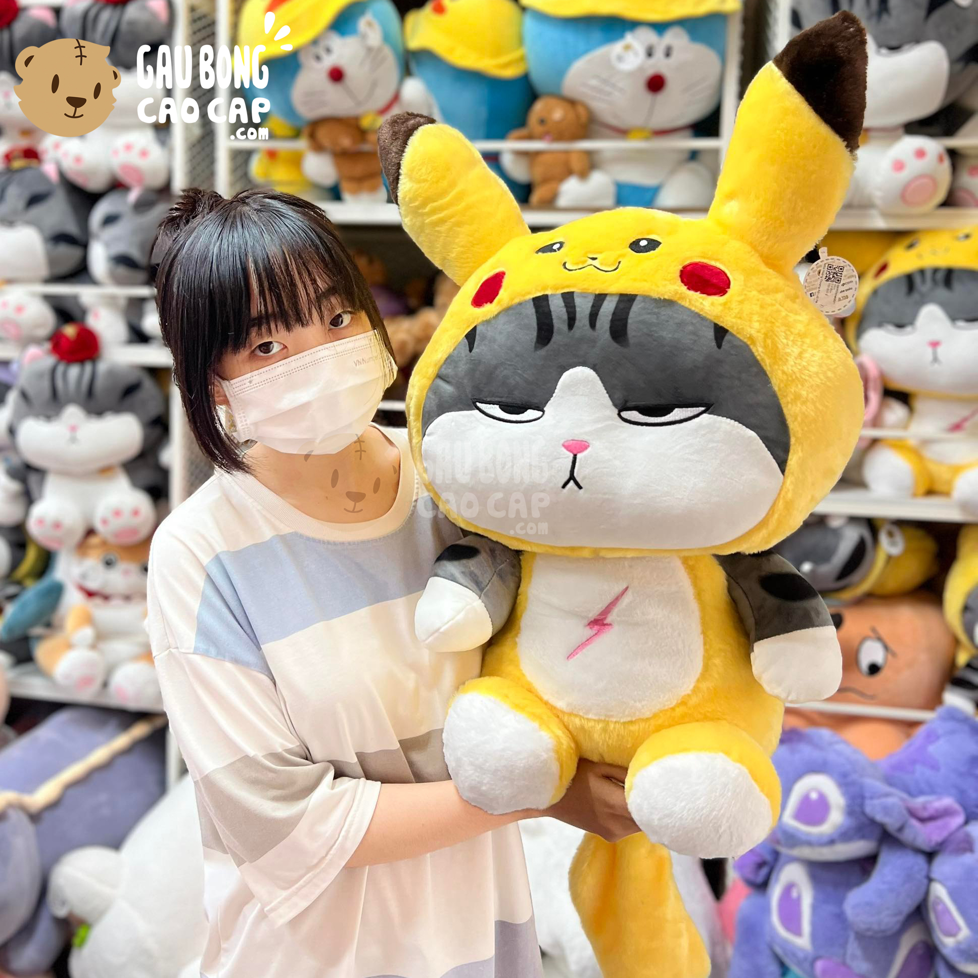 Mèo Bông Hoàng Thượng cosplay Pikachu