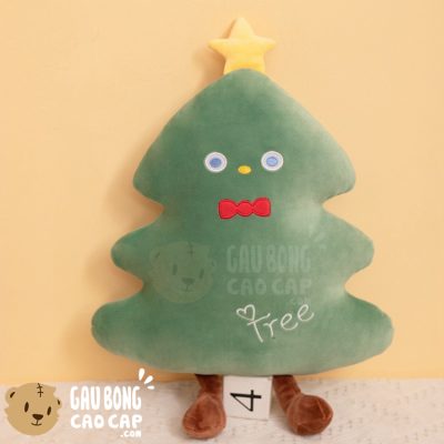 Gấu Bông Noel Cây Thông gối tựa lưng lông mịn