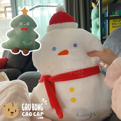 Gấu Bông Noel Gối tựa lưng Người Tuyết