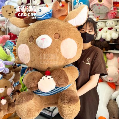Gấu Bông Noel Tuần Lộc thủy thủ lông Smooth mềm mượt