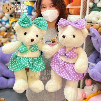 Gấu Teddy trắng mặc áo tắm Bikini
