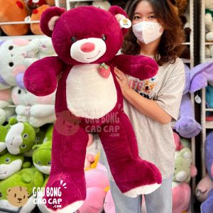 Gấu Teddy Smile ngực đính Trái Dâu