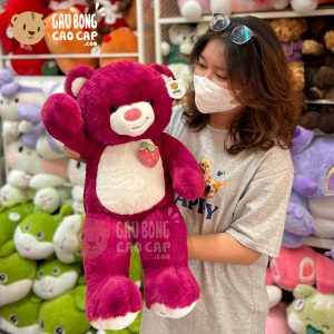 Gấu Teddy Smile ngực đính Trái Dâu