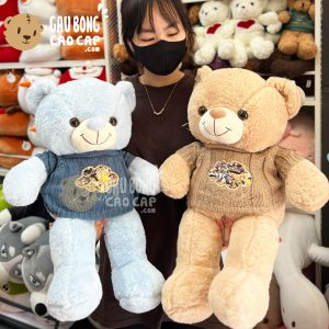 Gấu Teddy Smooth mặc áo len Thêu Mây Kim Sa lấp lánh