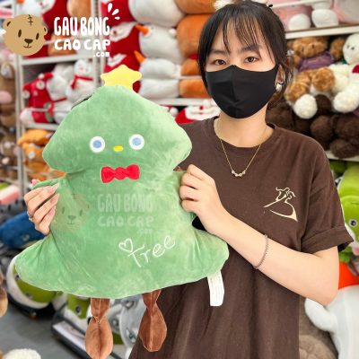 Gấu Bông Noel Cây Thông gối tựa lưng lông mịn