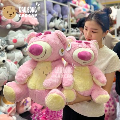 Gấu Bông Lotso Hồng ngồi lông Smooth