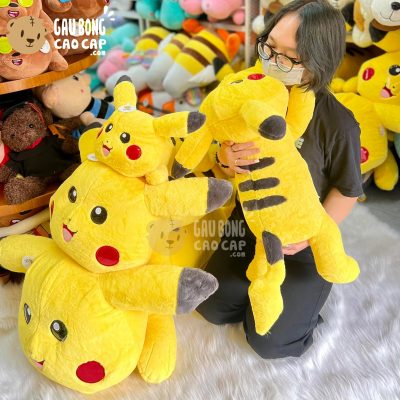 Gấu Bông Pikachu Vàng nằm lông Smooth