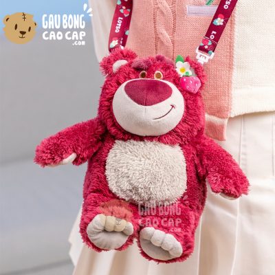 Túi đeo Lotso ngồi lông xù mịn