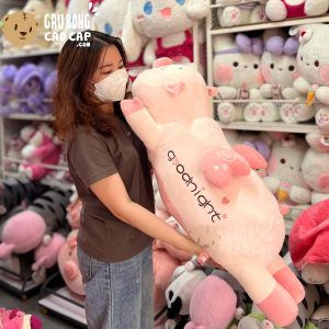 Heo Bông Good Night mặt cười có cánh Tim