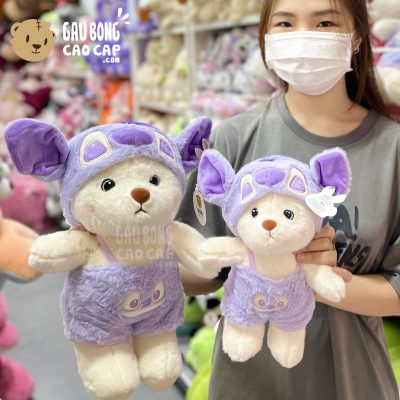 Gấu Bông Lena đứng cosplay Stitch Tím