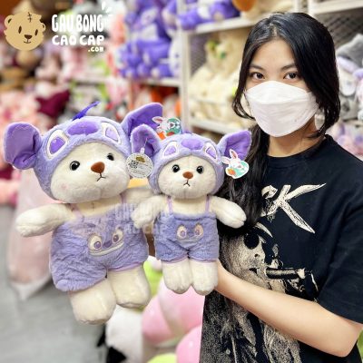 Gấu Bông Lena đứng cosplay Stitch Tím