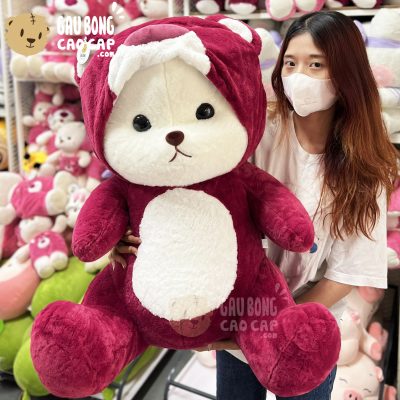 Gấu Bông Lena ngồi Cosplay Lotso Hồng - Gấu Nhập