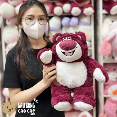 Gấu Bông Lotso cười tươi màu Đỏ Đậm