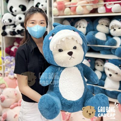 Gấu Bông Lena ngồi cosplay Cá Mập