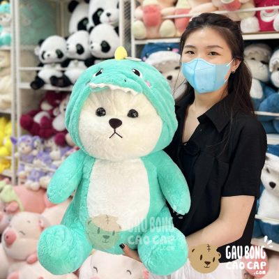 Gấu Bông Lena ngồi cosplay Khủng Long