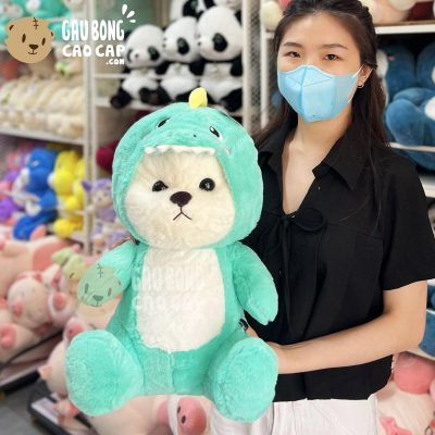 Gấu Bông Lena ngồi cosplay Khủng Long