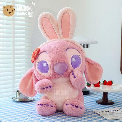 Gấu Bông Stitch Hồng đeo Tai Thỏ