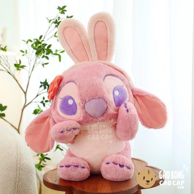Gấu Bông Stitch Hồng đeo Tai Thỏ