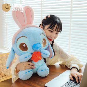 Gấu Bông Stitch Xanh đeo Tai Thỏ