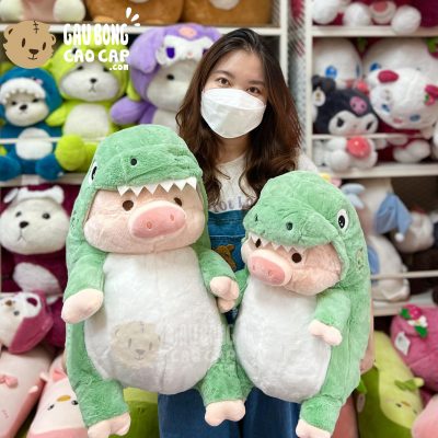 Heo Bông LuLu cosplay Khủng Long Xanh