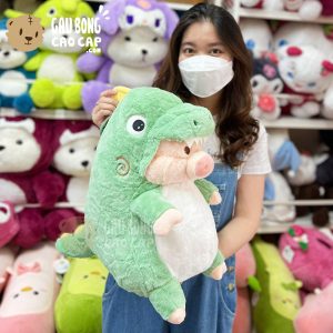 Heo Bông LuLu cosplay Khủng Long Xanh