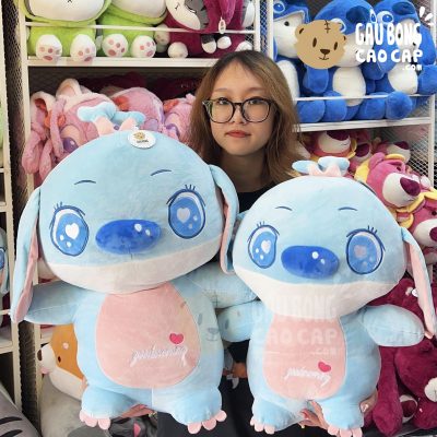 Gấu Bông Stitch mắt long lanh bụng thêu Tim