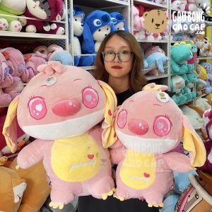 Gấu Bông Stitch mắt long lanh bụng thêu Tim