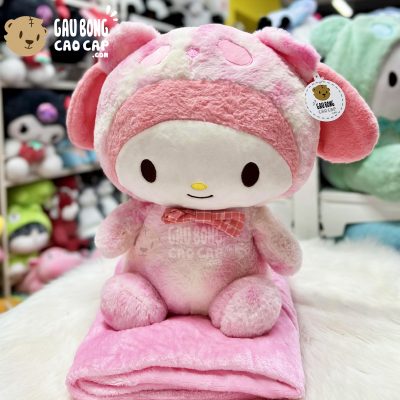 Gấu Bông Melody màu Galaxy Hồng có mền 2in1