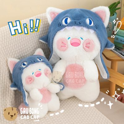 Mèo Bông DuDu trắng cosplay Cá Mập