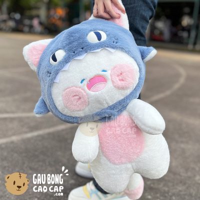 Mèo Bông DuDu trắng cosplay Cá Mập