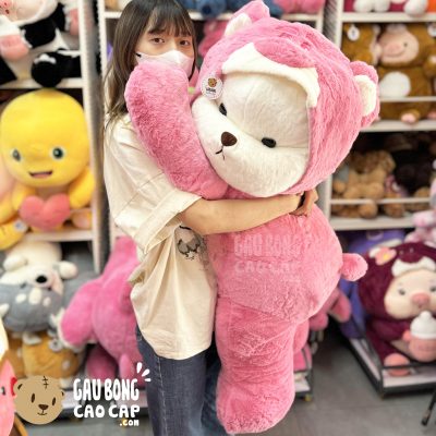 Gấu Bông Lena nằm cosplay Lotso Hồng Nhạt