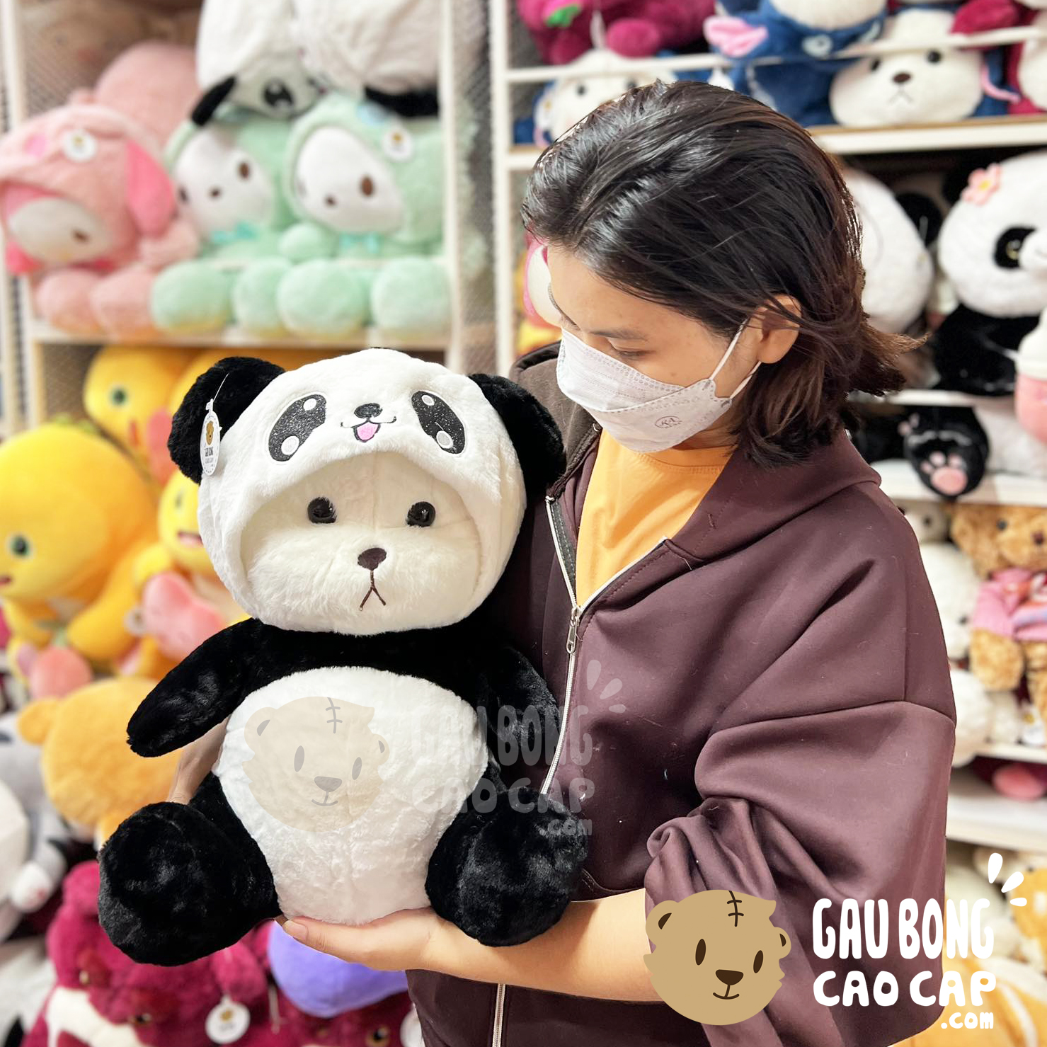 Gấu Bông Lena ngồi cosplay Panda