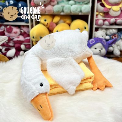 Vịt Bông Trầm Cảm có mền 2in1 - Trắng
