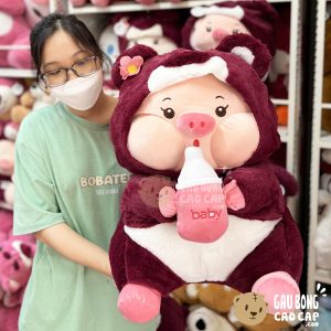 Heo Bông Tiktok cosplay Lotso ôm bình sữa - Ver VN