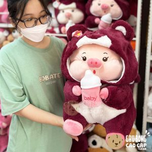 Heo Bông Tiktok cosplay Lotso ôm bình sữa - Ver VN