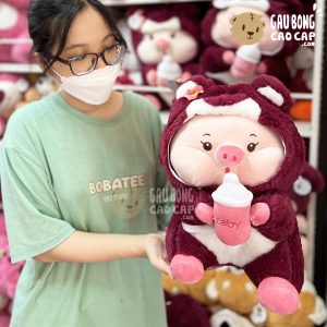 Heo Bông Tiktok cosplay Lotso ôm bình sữa - Ver VN