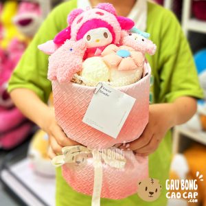 Hoa Gấu Bông 2in1 Melody vân da chìm - Hàng Nhập