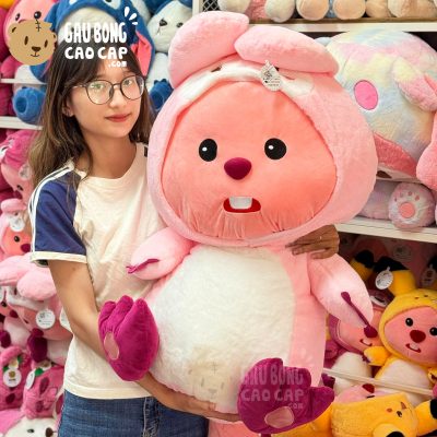 Gấu Bông Loopy cosplay Thỏ Hồng