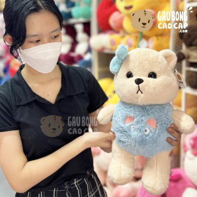 Gấu Bông Lena đứng cài nơ