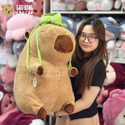 Chuột Bông Capybara đeo Balo Rùa lông nhung mịn