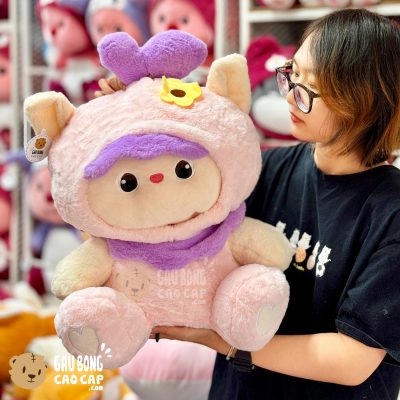 Gấu Bông Baby cute cài hoa