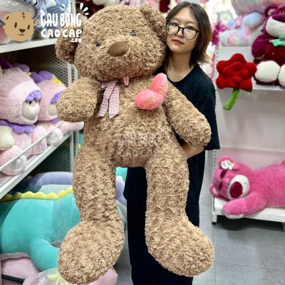 Gấu Teddy Lông Xoắn Ngực Tim rút